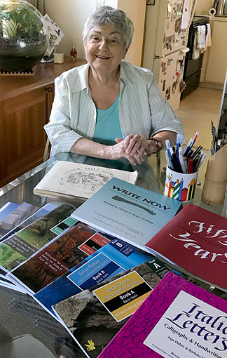 Barbara Getty in her Millridge home, with some of the many books she has worked on