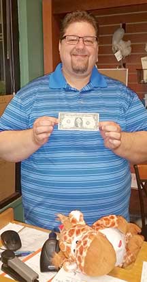 Dupraw with the first dollar he earned