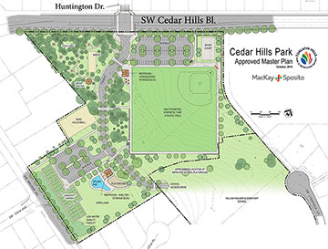 Cedar Hills Park Approved Master Plan map