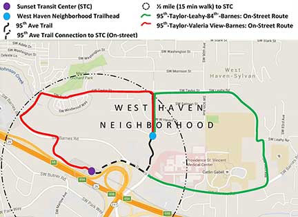 Pedestrian access map.