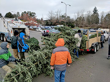 Troop 207 recycling trees