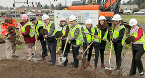 Elected officials and housing specialists helped turn the first shovels of dirt for the development