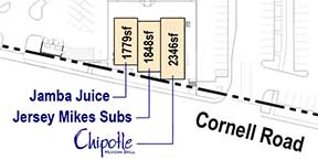 Map of new restaurants on Cornell