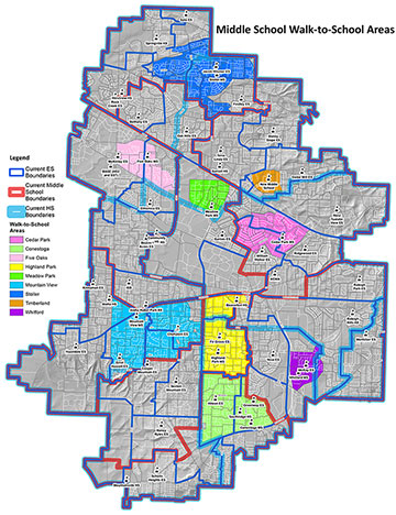 walk-to-school area map
