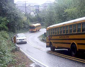Car vs. Schoolbus on Saltzman.
