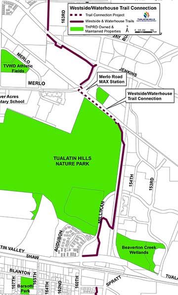 Tualatin Hills Nature Park map