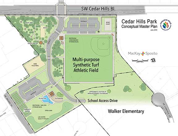 Cedar Hills Park conceptual master plan map