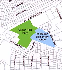 Cedar hills park vicinity map