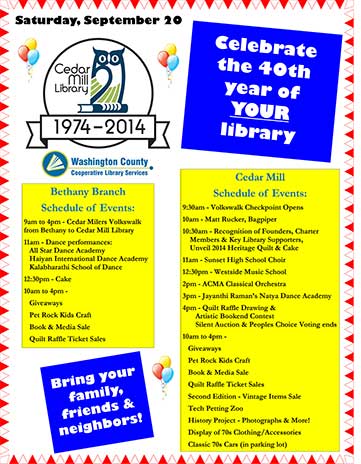 Cedar Mill Library celebration