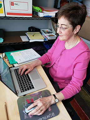 Chair Harrington working at home