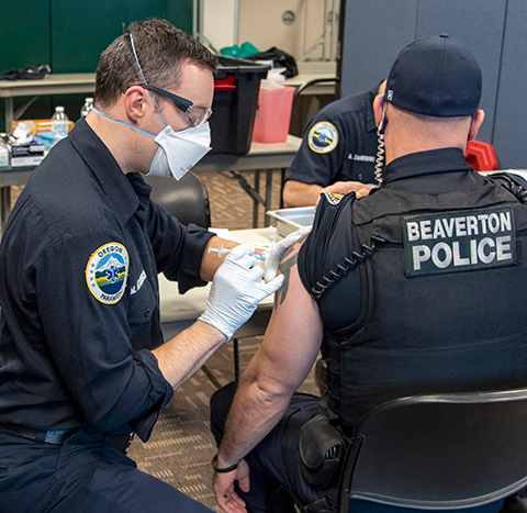 TVFR vaccinates Beaverton policeman