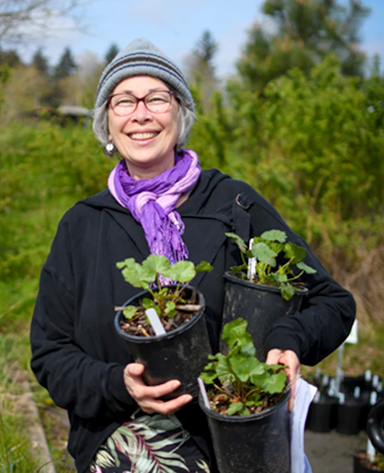 sparrowhawk person with plant