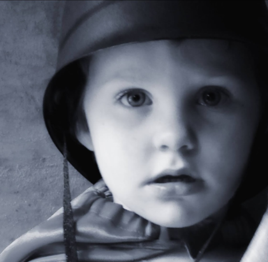black and white photo of child