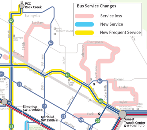 bus service changes map