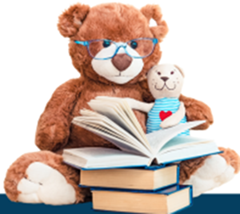 teddy bears reading books