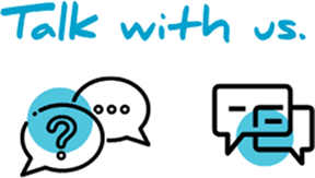 talk with us speech bubbles