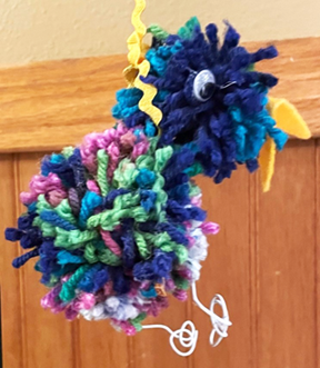 yarn bird ornament