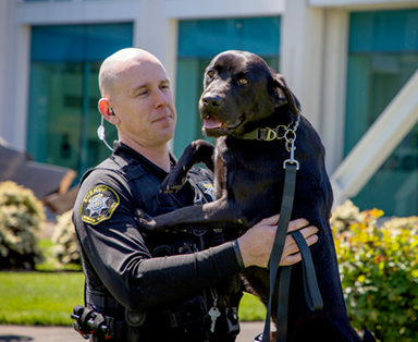Blake, the new K9 team member, and his handler Deputy Nick Boyers are still in the training phase. They will begin work at the jail in the next few months.