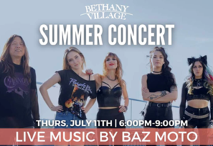 summer concert poster featuring artists baz moto