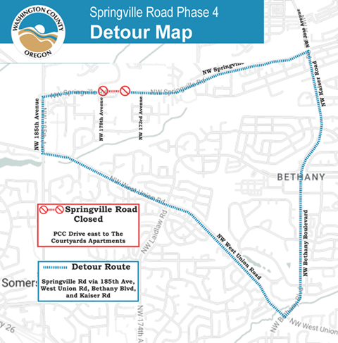 springville detour map