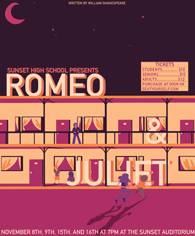 romeo and juliet poster from sunset high school