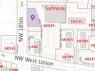 185th and west union map