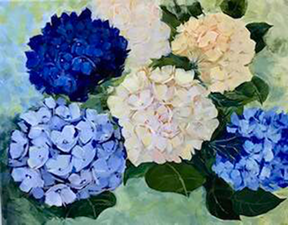 acrylic hydrangeas