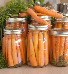 jars of preserved carrots