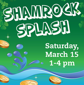 shamrock splash poster on green background