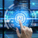 hand pointing to ai logo